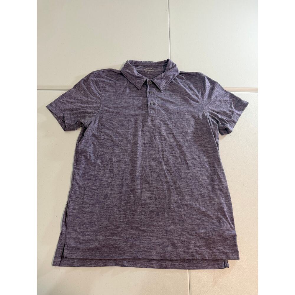 J.Crew Performance Men's M Polo Shirt Purple Heather Short Sleeve Stretch